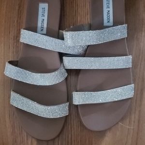 Size 10 Steve Madden silver stone straps